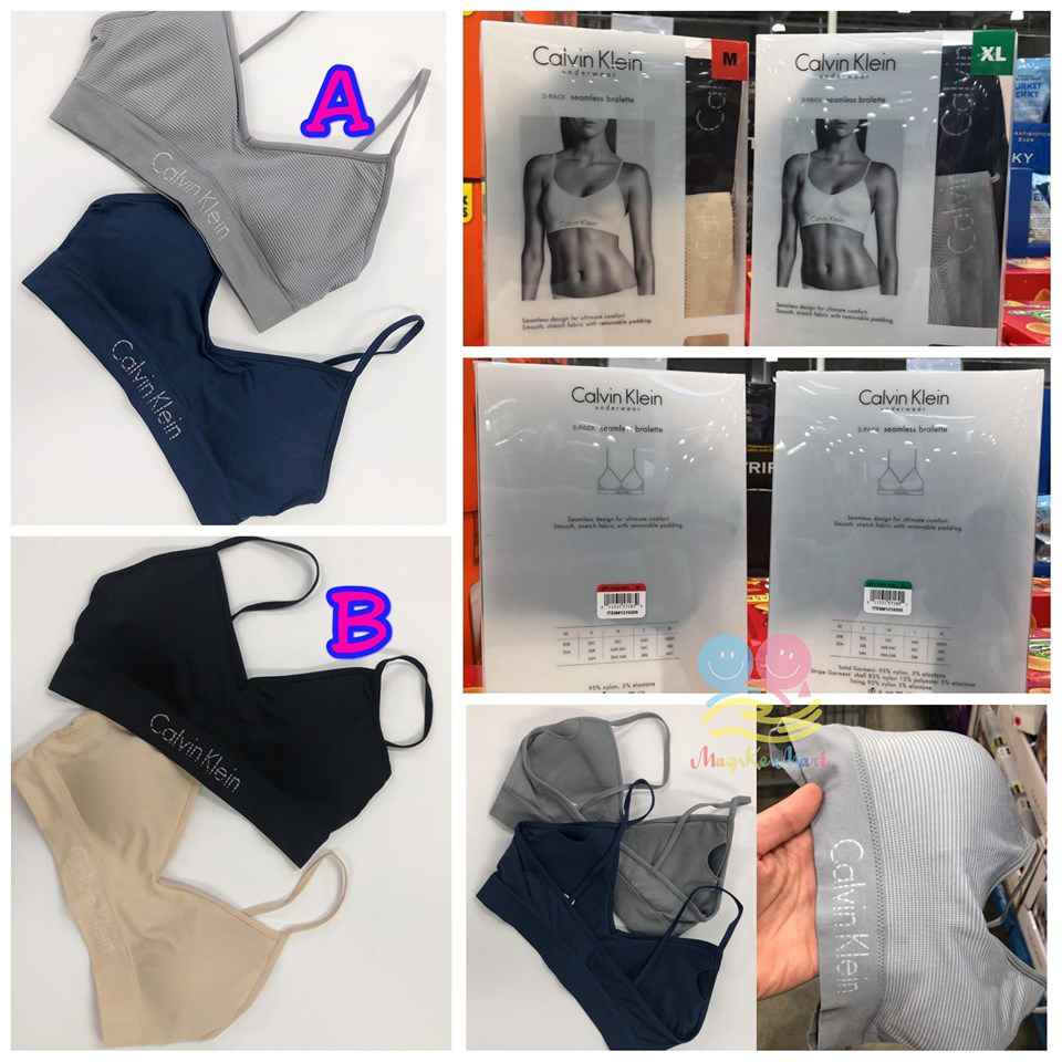 CALVIN KLEIN 女無鋼圈無痕舒適內衣 (B) 黑色＋肉色 Size XL